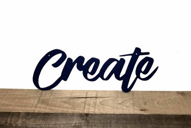 Create Sign | Metal Wall Art | Word Wall Decor | Create Word Wall Hanging | Metal Create Sign | Words for the Wall | Script Wall Words